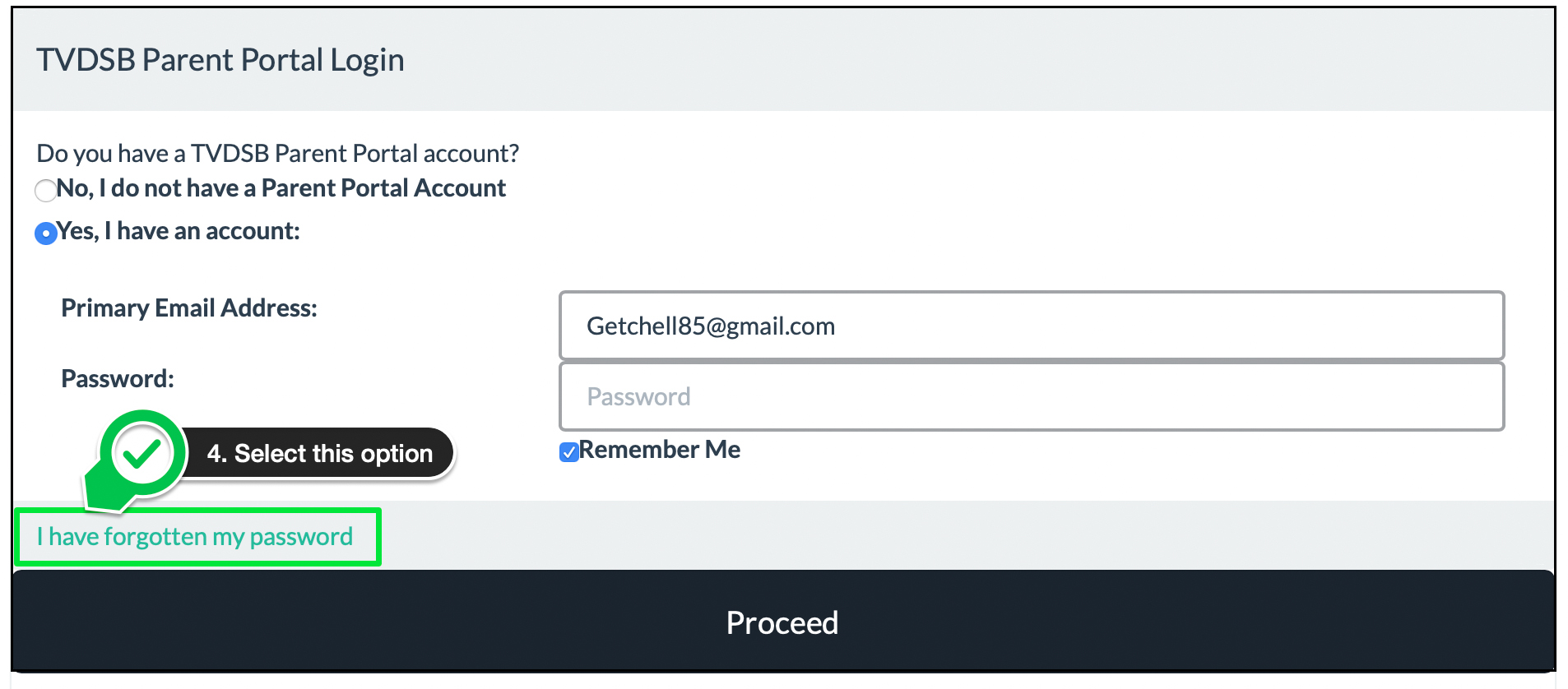 Screenshot of Login