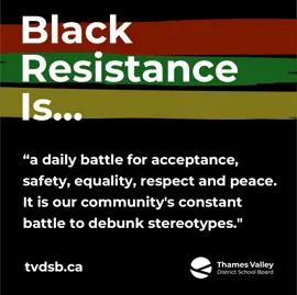 Statement on the meaning of Black Resistance by the Black Student Association at Strathroy District Collegiate Institute