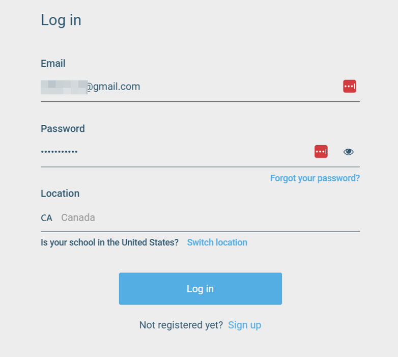 A screenshot of a login pageDescription automatically generated