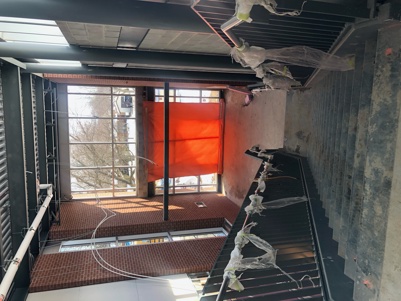 Construction on the interior of Tweedsmuir Public School