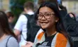 A young student smiling