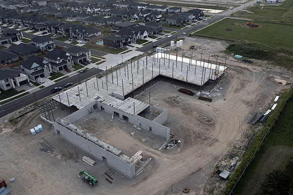 Overhead shot of new school