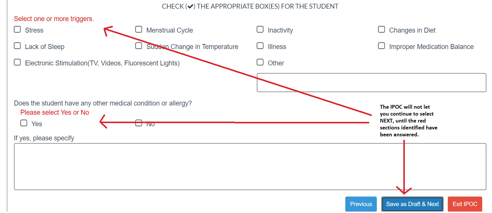 missing data in IPOC