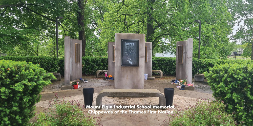 The Mount Elgin Industrial School memorial in Chippewas of the Thames First Nation